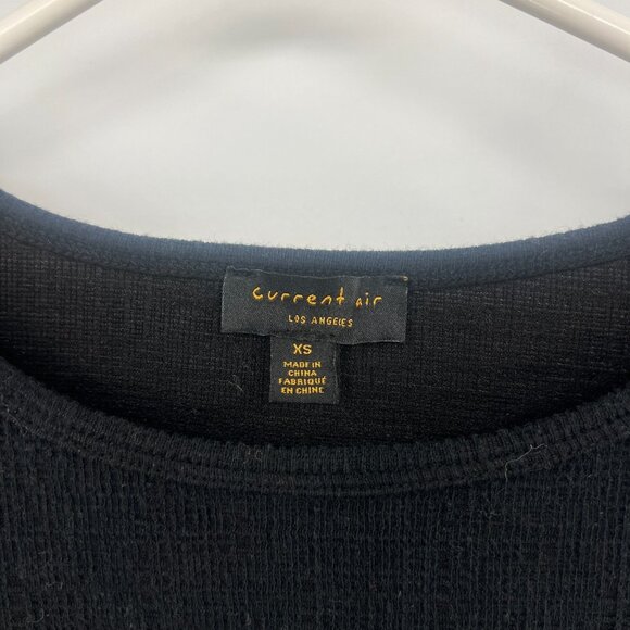 Current Air Black Mixed Media Short Sleeve Top Women's XS - Picture 2 of 4